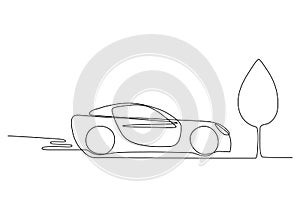car. sports car. vector icon in flat style