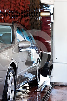 Car standing in a car wash