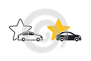 Car star icon. Favorite vehicle. illustration vector