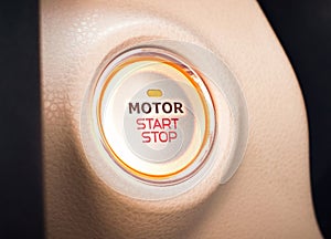 Car start button, MOTOR START STOP switch or Push start with keyless ignition