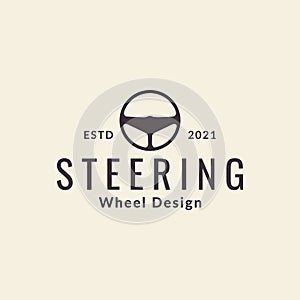 Car steering hipster simple logo symbol icon vector graphic design illustration idea creative
