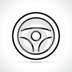 Car steering wheel line icon