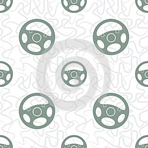 Car Steering Wheel Seamless Pattern
