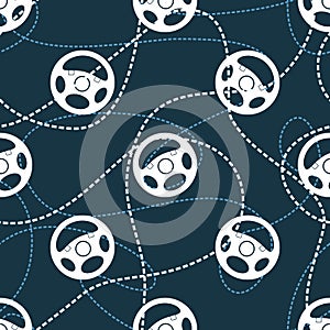 Car Steering Wheel Seamless Pattern