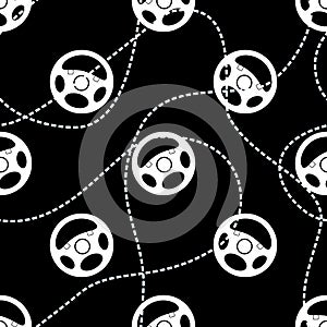 Car Steering Wheel Seamless Pattern
