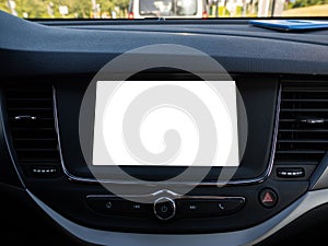 Car Stereo with a Blank Display Mockup