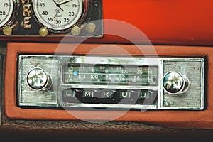 Car stereo of Vintage Porsche photo