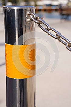 Car stop stainless steel street parking pole with chain