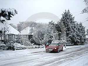 Car stuck in snow