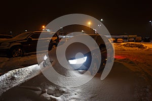 Car stuck in the snowbank