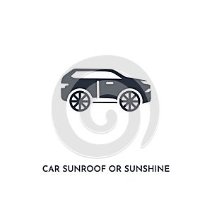 Car sunroof or sunshine roof icon. simple element illustration. isolated trendy filled car sunroof or sunshine roof icon on white