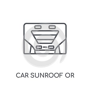 car sunroof or sunshine roof linear icon. Modern outline car sun