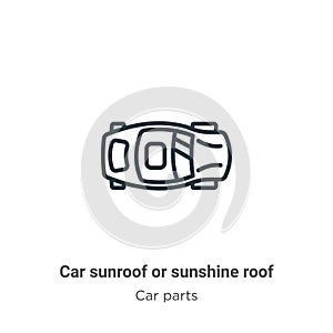 Car sunroof or sunshine roof outline vector icon. Thin line black car sunroof or sunshine roof icon, flat vector simple element