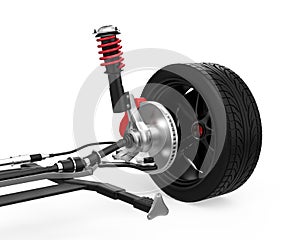 Car suspension isolated on white background
