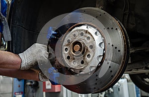 Car suspension repair, replacement of pads