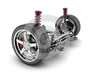 Car suspension, wheel, brake and steering parts