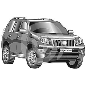 Car suv for rent with .   Illustration isolated on white background.