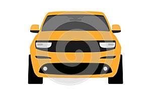 Car suv vector frint view yellow color