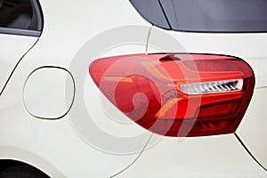 Car tail light on a sedan. close up