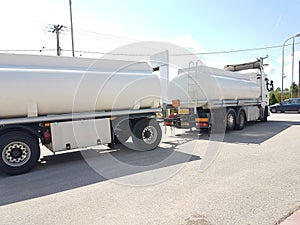 Car tanker on the road fuel transportarion