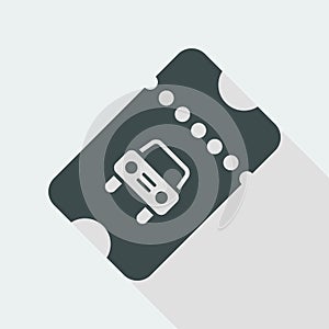 Car or taxi ticket - Vector web icon