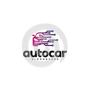 Car Tech Logo Template Design Vector. Auto car logo tech