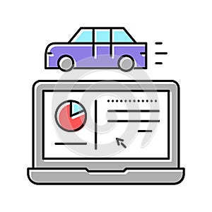 car test computer program color icon vector illustration