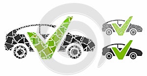 Car test Mosaic Icon of Uneven Items