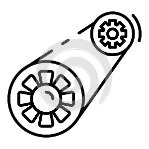 Car timing belt icon, outline style