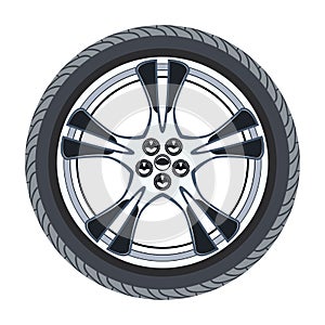 Car tire and alloy wheel. vector