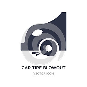 car tire blowout icon on white background. Simple element illustration from Transport concept