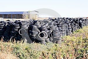 Car tire dump. rubber tyres