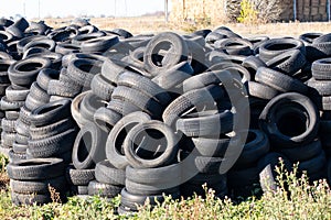 car tire dump. rubber tyres