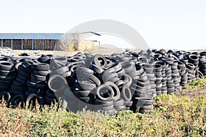 car tire dump. rubber tyres