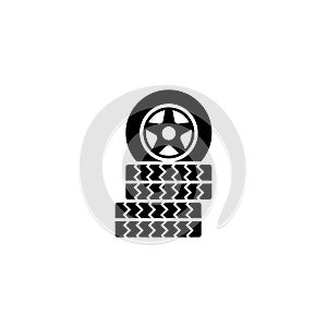 Car Tire Flat Vector Icon