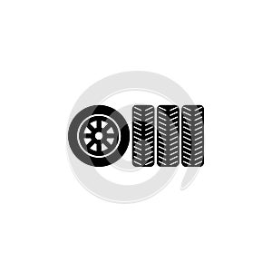 Car Tire Flat Vector Icon
