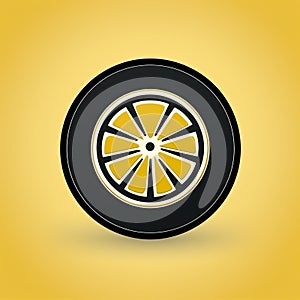 Car Tire Icon Vector Illustration - Alastair Magnaldo Style