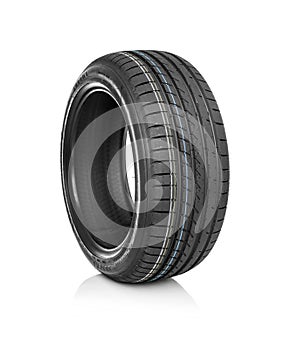 Car tire isolated on white background.