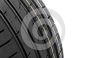 Car tire isolated on white background.