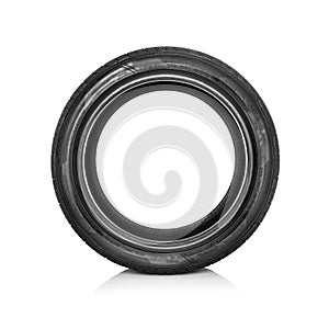 Car tire isolated on white background.