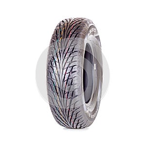 Car tire, new tyre Maxxis Marauder II on white background isolated close up
