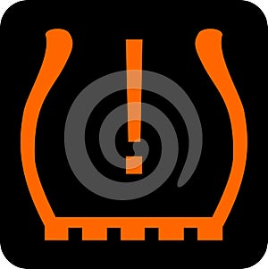 Car tire pressure warning system sign vector