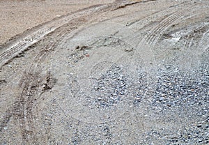 car tire on sand