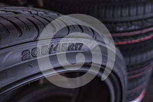 Car tire size for sale represents the dimensions and construction type of tyre show on background