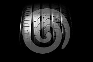 Car tires close-up