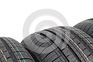 Car tires isolated on white background