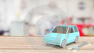 The car and tool for garage or service concept 3d rendering