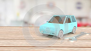 The car and tool for garage or service concept 3d rendering