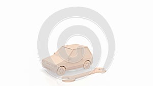 The car and tool for garage or service concept 3d rendering