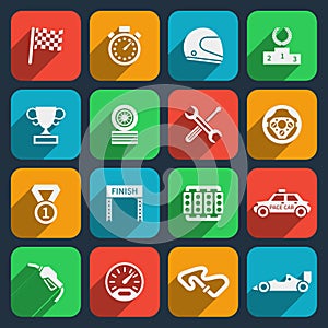 Car tools and car race icons